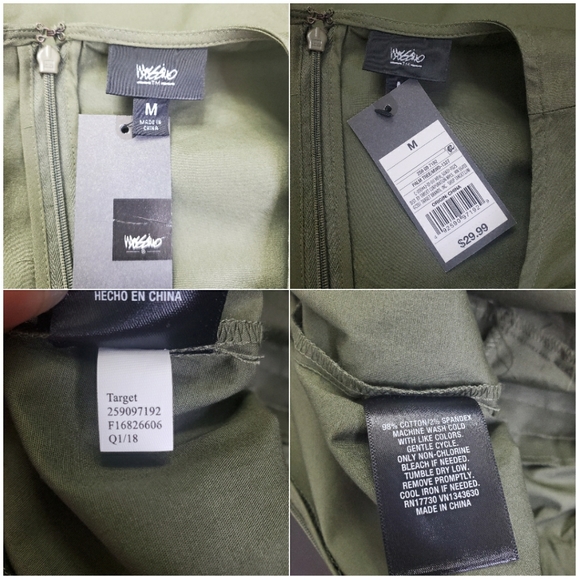 NWT MOSSIMO | Olive Green Tie Front Romper Shorts - Picture 8 of 8